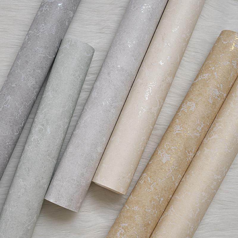 浅灰色3D斑驳铁锈浮雕素色墙纸客厅酒店茶室饭店工业风冰裂纹壁纸