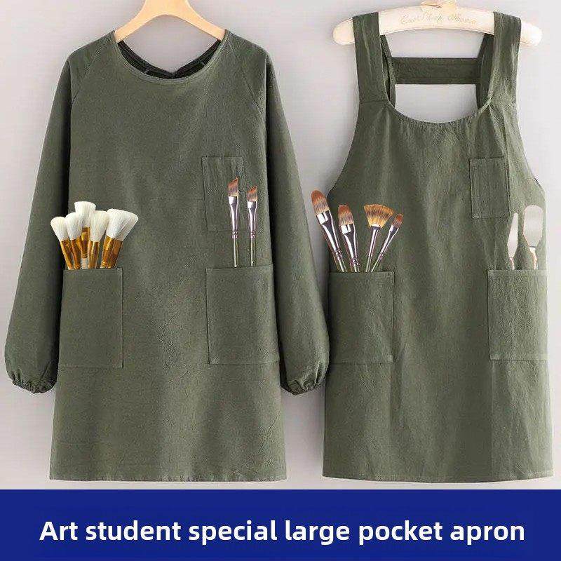 画画专用围裙防水彩颜料长袖罩衣美术生绘画文艺大褂艺术生工作服,3C数码配件,USB多功能数码宝,淘宝优惠券,粉丝福利购,淘宝优惠卷