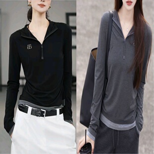 AMASS/阿玛施新款连帽拼色长袖修身显瘦上衣侧捏褶设计卫衣530262