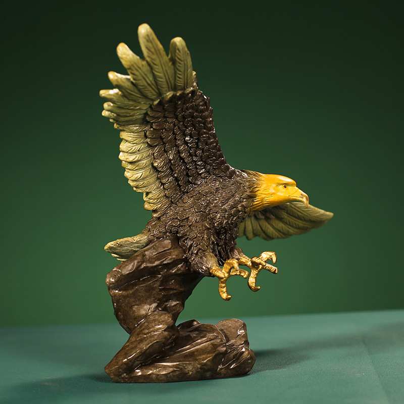 全铜大展宏图老鹰大鹏展翅摆件办公室家居客厅酒柜桌面摆设装饰品