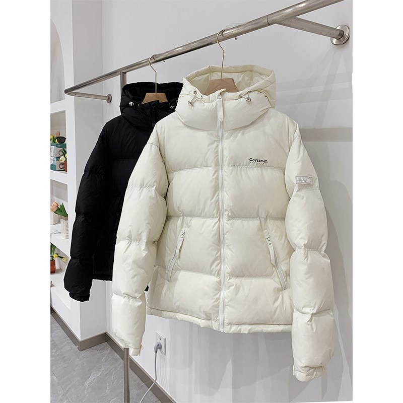 胖mm大码女装羽绒棉服女短款2025春季新款时尚连帽加厚面包服外套