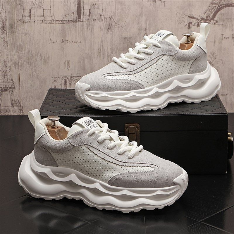 休闲鞋男2025新款鞋子运动鞋韩版潮流舒适老爹鞋青年透气白色男鞋