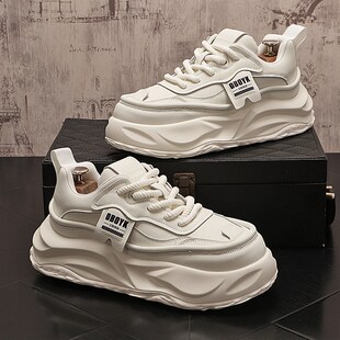 溶解底休闲鞋秋季新款厚底增高男鞋子韩版网红小白鞋时尚男老爹鞋