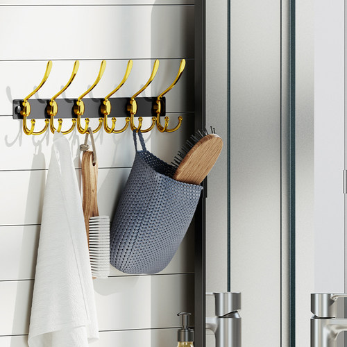 轻奢挂钩免打孔壁挂式墙上挂衣架不锈钢卧室入户门玄关衣服挂衣钩