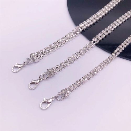 双排水钻肩带可拆一字领装饰肩带水钻链条吊带裙子DIY钻链条配件