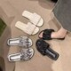 外穿一字拖鞋 大码 平底凉 p子宽胖脚女鞋 夏2024新款 凉鞋 女41一43鞋