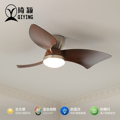 美式复古南洋风餐厅n卧室吸顶风扇灯包豪斯中古静音变频风扇一体