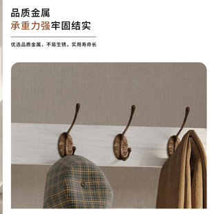 美式全实木室内落地挂衣架鞋架z子一体客厅白色入户衣帽架鞋柜家