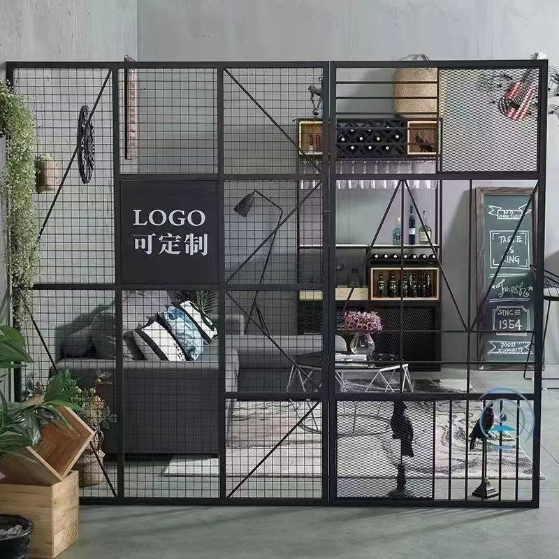 铁艺屏风隔断酒吧客厅缕空铁网格网菱形防猫门栏片各式款式厂
