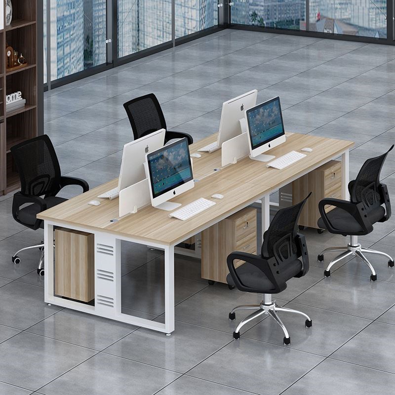 工作卡位屏风办公桌6人位职员办公桌椅组合员工电脑桌简约现代