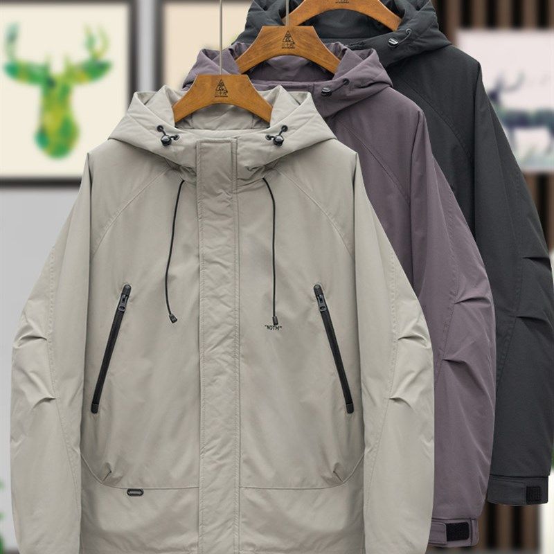 男子的棉外衣轻量级连帽2025新拉炼大皮瓣口袋裤多功能夹克棉软壳,男装,棉衣,淘宝优惠券,粉丝福利购,淘宝优惠卷