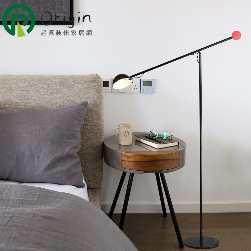 北欧钓鱼极简落地灯茶几客厅卧室床头灯创意软装美式轻奢立式台灯