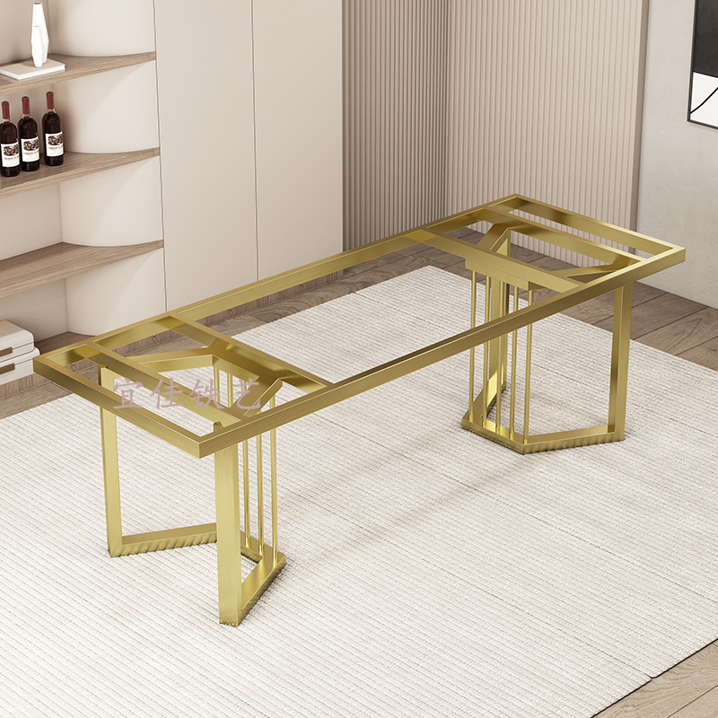 现货大理石桌腿岩板茶桌支架不锈钢桌架大板办公桌脚金属餐桌底座