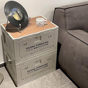 工业风收纳箱车载后备箱户外露营折叠箱野营装备整理箱奶油床头柜