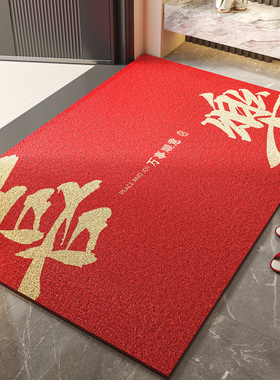地垫入户门垫红色丝圈进门门口家用玄关脚垫耐脏免洗门外防滑地毯