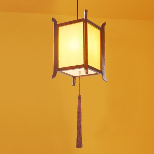 中式仿古实木宫灯茶酒楼过道定制广告印字灯笼火锅店民宿客栈吊灯