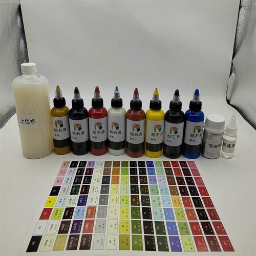 瓷砖岩板修复水性颜石膏配合瓷砖上色水纯净S水使用不反色浮色