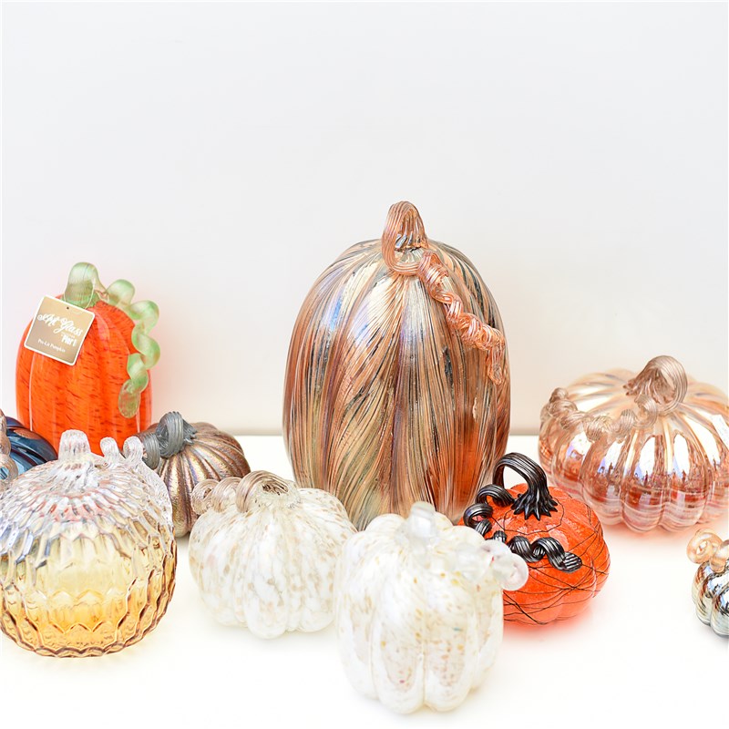 每周一三五10点上新/彩色玻璃南瓜摆件法式田园风民宿家居装饰品
