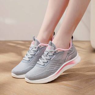 低帮透气单鞋 百搭妈妈鞋 春秋女运动鞋 飞织女鞋 时尚 女士休闲轻便鞋