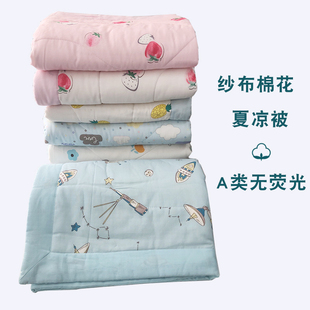 幼儿园午睡被子儿童纯棉夏凉被婴儿夏季春F秋薄款120x150cm空调被