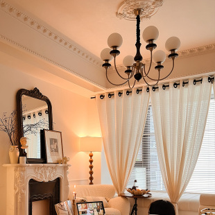 餐厅灯灯具魔豆吸顶灯 新中式 法式 复古中古吊灯客厅灯卧室主灯美式