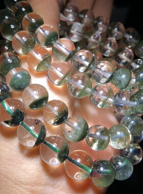 天然绿幽灵聚宝盆手链cai神鬼佬手串男女款水晶手链水盆意境半盆