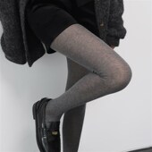 陆甜茶2024秋k冬半透薄款 纯棉灰色连裤 袜女简约百搭纯棉外穿打底