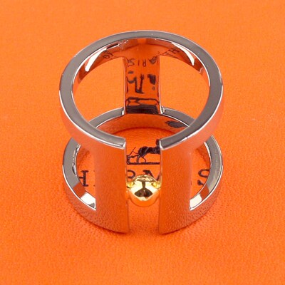 方形镂空猪鼻子马衔围巾固定扣披肩衣角扣H Perle 90厘米丝巾扣环