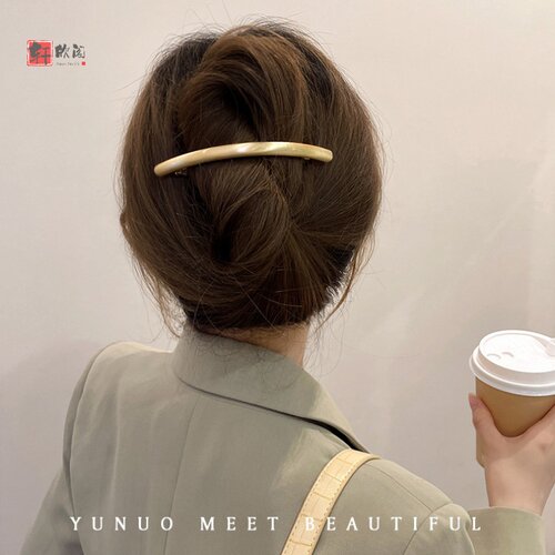 发夹后脑勺盘发神器夹子头饰一字夹2024新款发饰女士盘头发的抓夹
