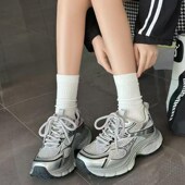 大码 42老爹鞋 女c鞋 43码 春季 真皮显脚小百搭休闲鞋 加肥百搭