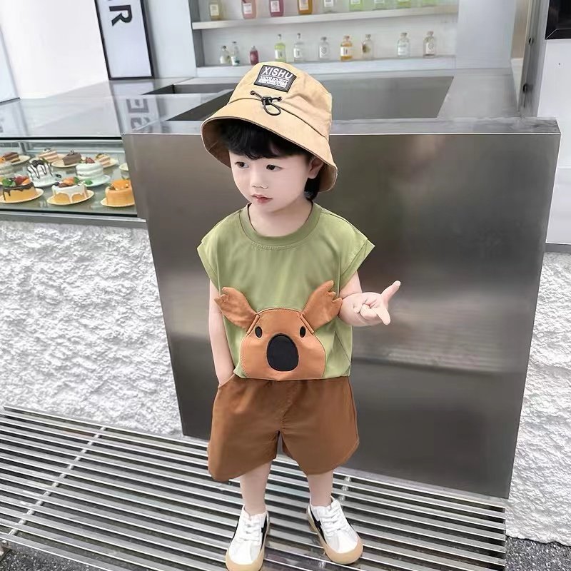 宝宝背心套装夏季薄款无袖夏款男套装