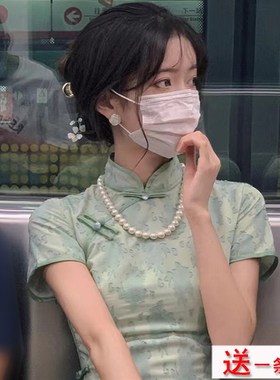 搭配旗袍的大珍珠项链女复古时尚配饰品首饰法式毛衣链子项圈647