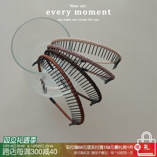 韩国新款发箍女洗脸发捆独特缎面金属密齿发箍法式复古撸发绝绝子