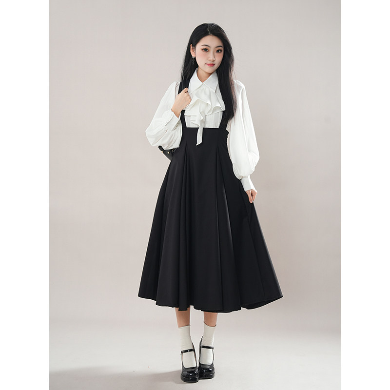 lolita口水巾裙套装 长袖衬衫+下裙套装2025春夏哥特风新款两件套,女装/女士精品,时尚套装,淘宝优惠券,粉丝福利购,淘宝优惠卷