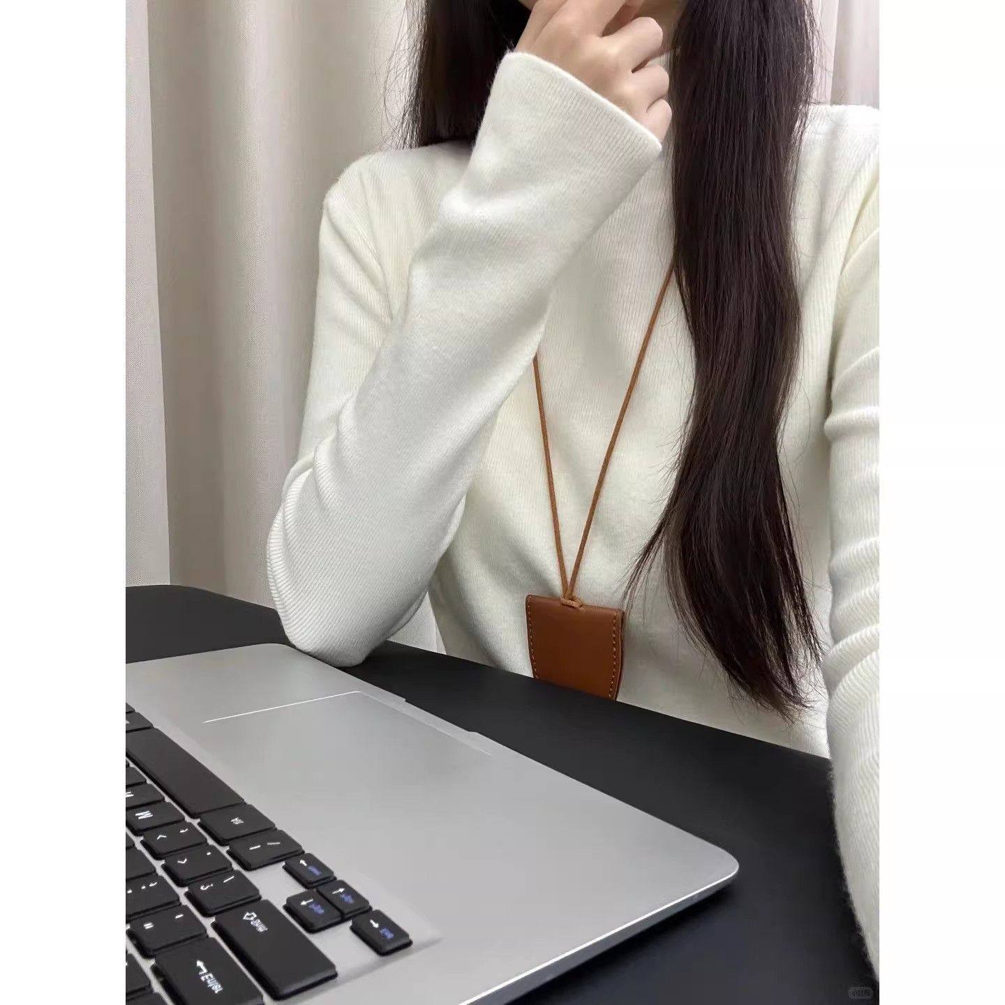 日常轻职感小立领毛衣女秋冬叠穿内搭针织衫显白韩版百搭打底上衣