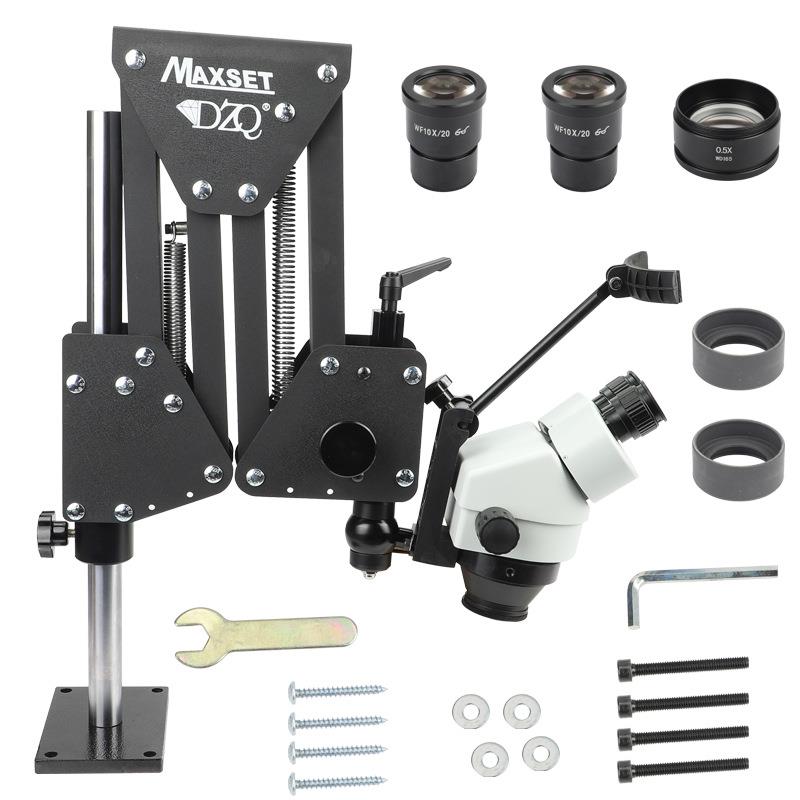 -1多角度伸缩首饰微镶机弹簧支架连续变倍显微镜蜡镶石放大镜