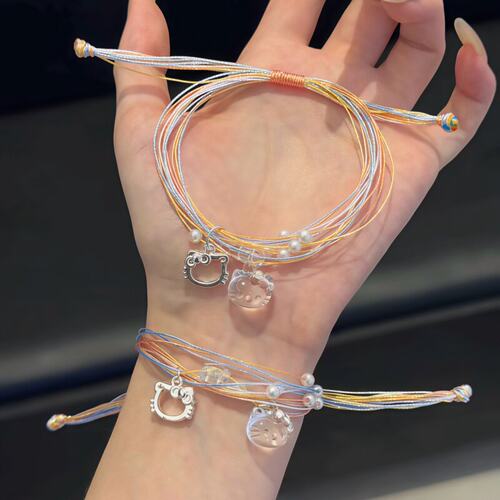 端午Kitty五彩绳星星月亮手链