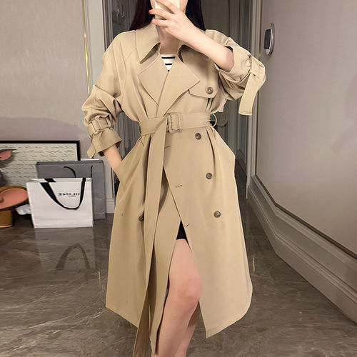 高级感卡其色风衣外套女