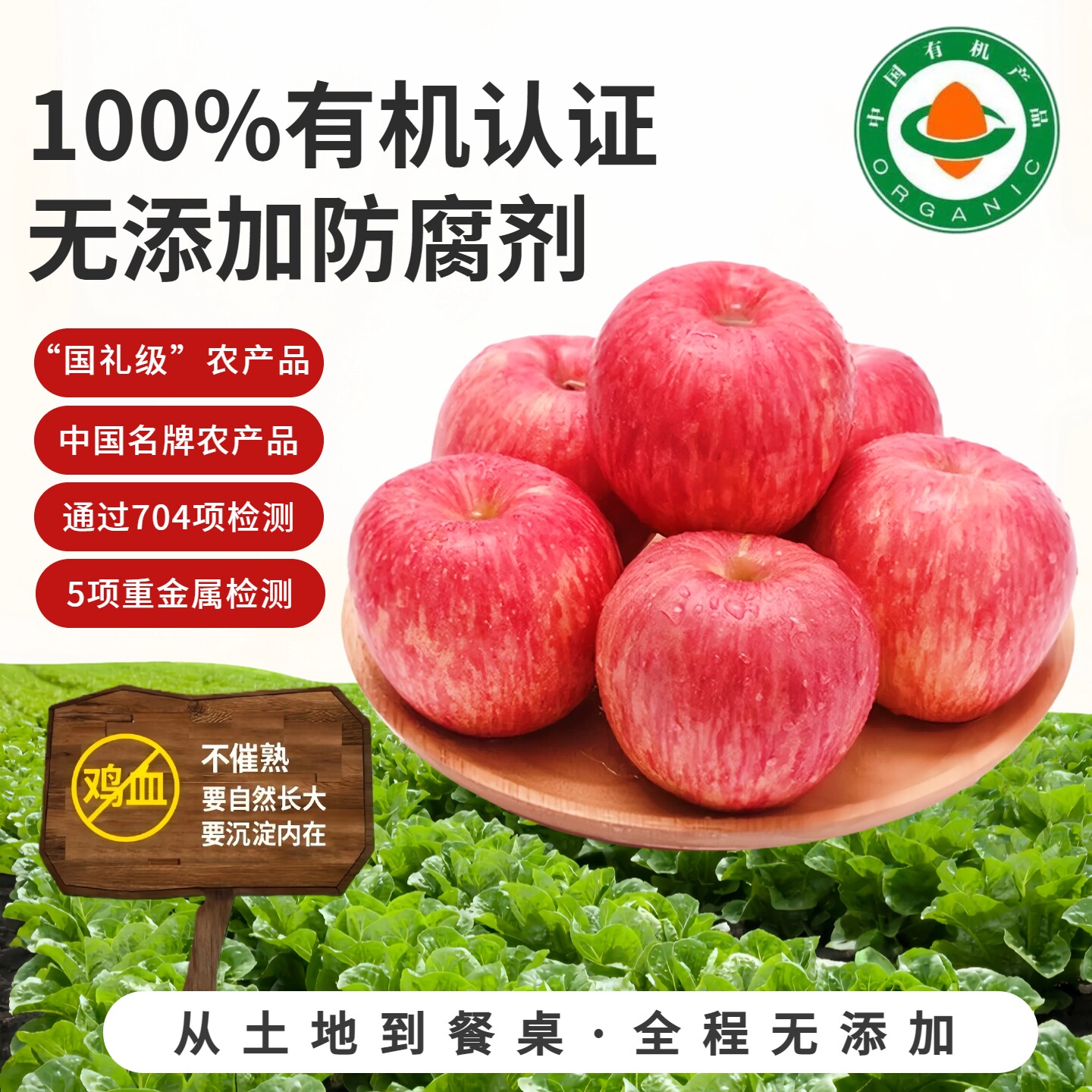 有机认证烟台苹果无农残