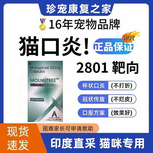 印度进口2801猫杯状口炎软胶囊
