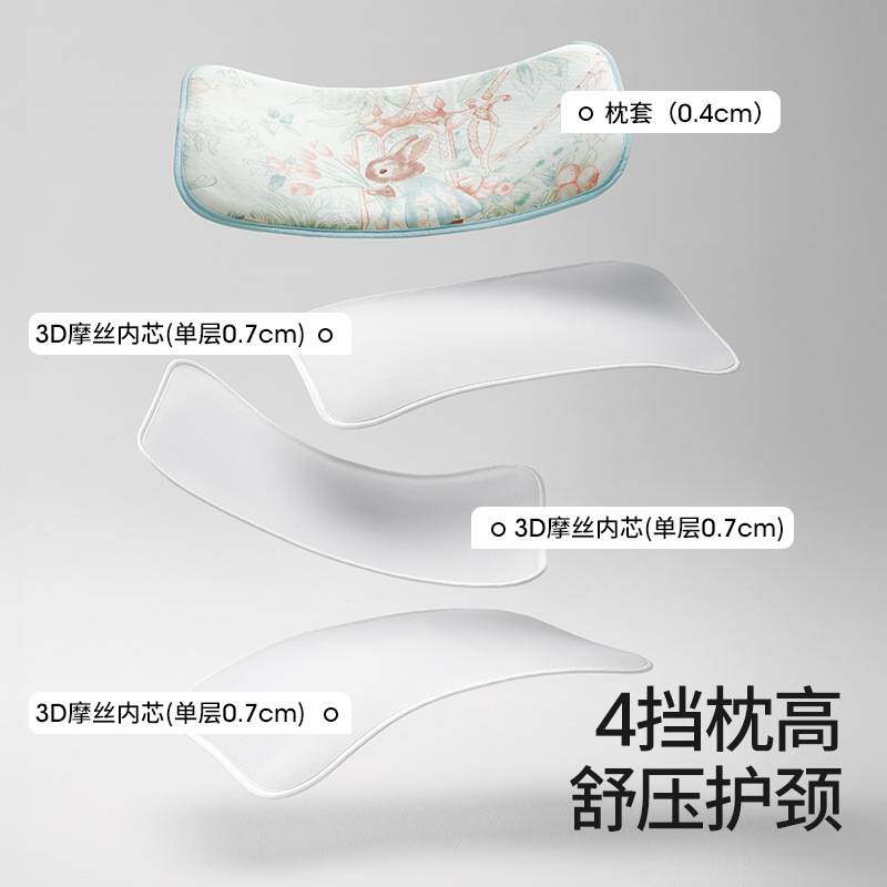 贝肽斯婴儿枕头夏季吸汗透气宝宝凉枕0到6个月以上儿童云片苎麻枕