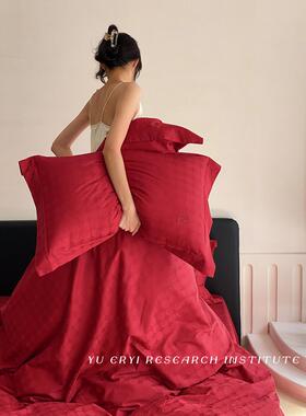 A5L10丨支F686T长绒棉四件套纯棉0新婚嫁婚大庆结婚红色床品