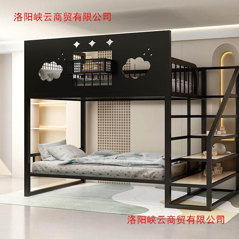 铁高架床上母下铺床双层公艺寓上床下空加无品牌/厚高低子铁架床