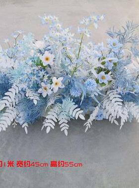 盆婚庆地排花铁艺网背板花槽排景花配件用品花真花艺布TB-59071置