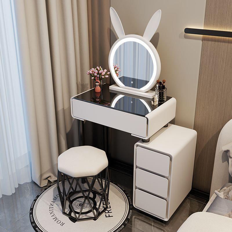 342新户型梳妆台卧室现代简约奶油风主体小卧斗柜一轻奢岩板化妆
