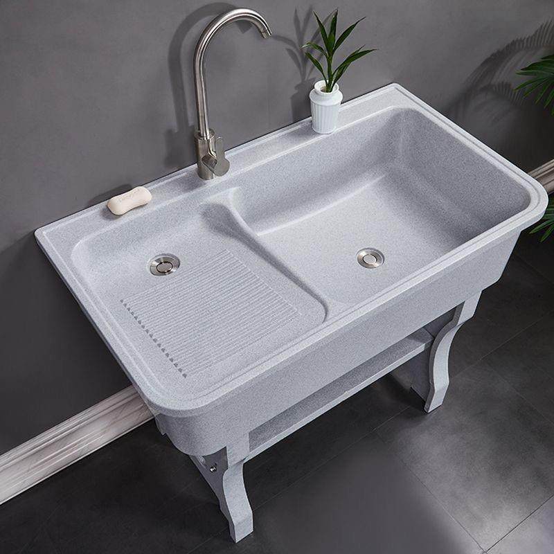 石室英363石庭洗衣池阳台体家用带搓衣板外院洗衣台盆大理石一洗