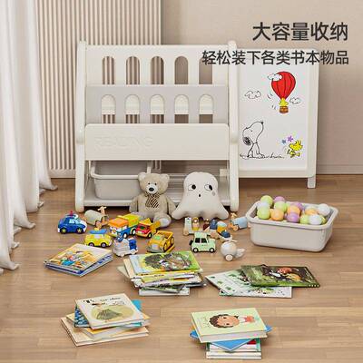 儿落童宝书架宝绘本ZLH玩具物多层收纳架地家用小孩阅读区置g^