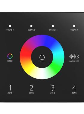 4分区触摸面板DMX主控制器T14无线面板86盒RGB控制器T13