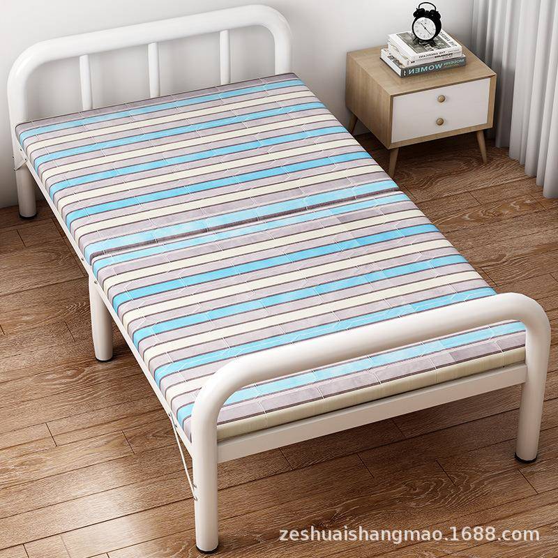 折叠床单人行军床出租房午睡办公室两折床午休陪护硬板铁床救灾床