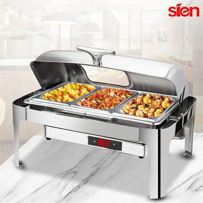 思恩不锈钢自助餐炉翻盖可视电热保温炉商用数显触控调温布菲炉